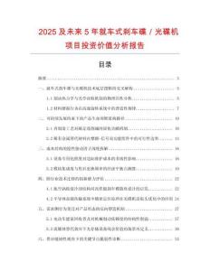 2025及未來5年就車式剎車碟／光碟機項目投資價值分析報告