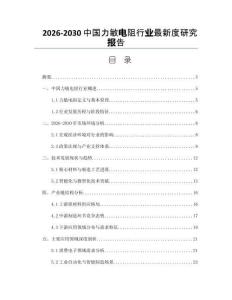 2026-2030中國力敏電阻行業(yè)最新度研究報告