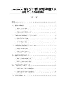 2026-2030測溫儀市場發(fā)展現(xiàn)狀調(diào)查及供需格局分析預(yù)測報(bào)告