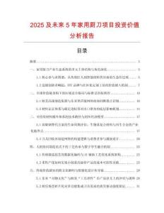 2025及未來5年家用廚刀項目投資價值分析報告
