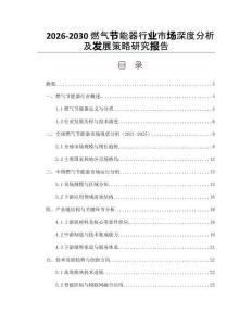 2026-2030燃?xì)夤?jié)能器行業(yè)市場深度分析及發(fā)展策略研究報告