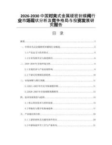 2026-2030中國(guó)對(duì)夾式金屬硬密封蝶閥行業(yè)市場(chǎng)現(xiàn)狀分析及競(jìng)爭(zhēng)格局與投資發(fā)展研究報(bào)告