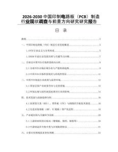 2026-2030中國印制電路板（PCB）制造行業(yè)現(xiàn)狀調(diào)查與前景方向研究研究報(bào)告