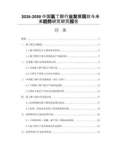 2026-2030中國氯丁醇行業(yè)發(fā)展現(xiàn)狀與未來趨勢研究研究報告