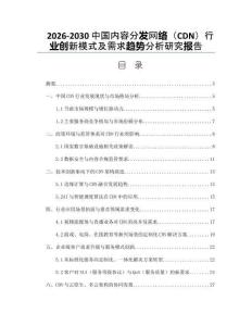 2026-2030中國(guó)內(nèi)容分發(fā)網(wǎng)絡(luò)（CDN）行業(yè)創(chuàng)新模式及需求趨勢(shì)分析研究報(bào)告