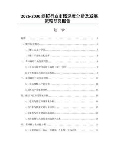 2026-2030螺釘行業市場深度分析及發展策略研究報告