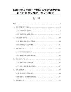 2026-2030中國衛(wèi)生軟管行業(yè)市場發(fā)展趨勢與前景展望戰(zhàn)略分析研究報告