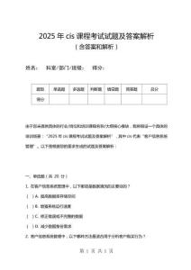 2025年cis課程考試試題及答案解析