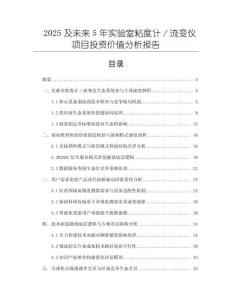 2025及未來5年實驗室粘度計／流變儀項目投資價值分析報告