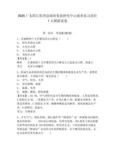2025廣東陽江陽西縣政府發(fā)展研究中心就業(yè)見習崗位1人模擬試卷附答案詳解（典型題）