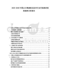 2025-2030中國云計算虛擬化技術行業市場現狀投資趨勢分析報告
