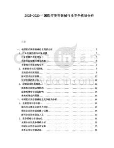 2025-2030中國醫療美容器械行業競爭格局分析