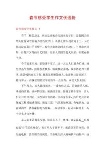 春節(jié)感受學生作文優(yōu)選份