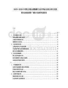 2025-2030中國讓觀眾震撼行業(yè)市場全面分析及投資未來前景廣闊計劃研究報告