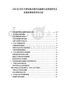 2025至2030中國電極式蒸汽加濕器行業深度研究及發展前景投資評估分析