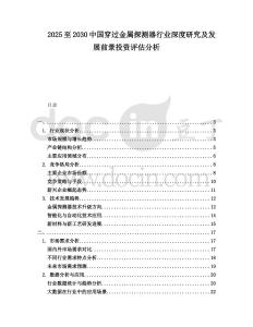 2025至2030中國穿過金屬探測器行業深度研究及發展前景投資評估分析