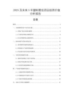 2025及未來5年塑料管坯項目投資價值分析報告
