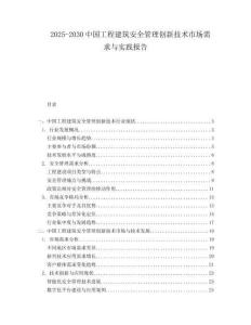 2025-2030中國工程建筑安全管理創新技術市場需求與實踐報告