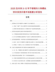 2025及未來(lái)5-10年不銹鋼外六角螺絲項(xiàng)目投資價(jià)值市場(chǎng)數(shù)據(jù)分析報(bào)告