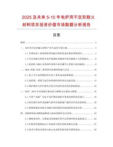2025及未來5-10年電爐用不定形耐火材料項目投資價值市場數(shù)據(jù)分析報告
