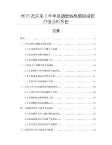 2025及未來5年半自動嵌線機項目投資價值分析報告