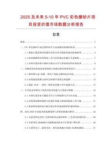 2025及未來5-10年P(guān)VC彩色磨砂片項目投資價值市場數(shù)據(jù)分析報告