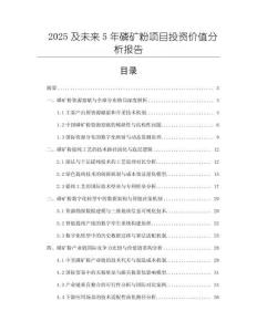 2025及未來5年磷礦粉項目投資價值分析報告
