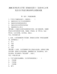 2025貴州醫科大學第三附屬醫院第十三屆貴州人才博覽會引才考前自測高頻考點模擬試題附答案詳解（實用）
