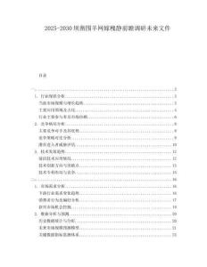 2025-2030壩鑿圍羊網嫁槐靜前瞻調研未來文件
