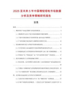 2025至未來(lái)5年中國(guó)增韌母粒市場(chǎng)數(shù)據(jù)分析及競(jìng)爭(zhēng)策略研究報(bào)告