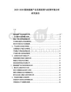 2025-2030煤炭能源產(chǎn)業(yè)發(fā)展前景與政策環(huán)境分析研究報告