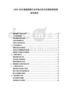 2025-2030智能船舶行業市場分析及發展前景深度研究報告