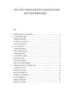 2025-2030中國酒店洗滌用品行業(yè)發(fā)展分析及發(fā)展前景與趨勢預(yù)測研究報告