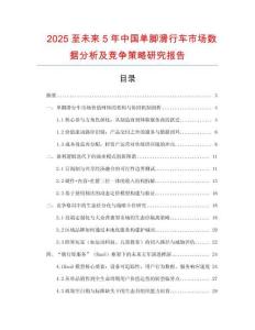 2025至未來5年中國單腳滑行車市場數(shù)據(jù)分析及競爭策略研究報告