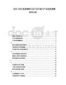 2025-2030某某鋼鐵行業(yè)產(chǎn)業(yè)升級與產(chǎn)品結(jié)構(gòu)調(diào)整研究分析