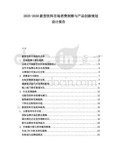 2025-2030新型飲料市場消費洞察與產(chǎn)品創(chuàng)新規(guī)劃設計報告