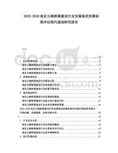 2025-2030南京公路橋梁建設(shè)行業(yè)發(fā)展現(xiàn)狀供需標準評估現(xiàn)代規(guī)劃研究報告