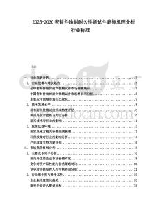 2025-2030密封件油封耐久性測(cè)試件磨損機(jī)理分析行業(yè)標(biāo)準(zhǔn)