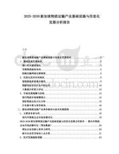 2025-2030新加坡物流運輸產業基礎設施與信息化發展分析報告
