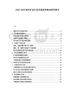 2025-2030南非礦業行業市場競爭格局研究報告