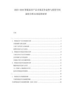2025-2030智能家居產(chǎn)品市場競爭態(tài)勢與投資空間深度分析未來趨勢展望