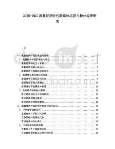 2025-2030流量經濟時代新媒體運營與粉絲經濟研究