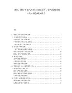 2025-2030智能汽車行業(yè)市場趨勢分析與發(fā)展策略與資本增值研究報告