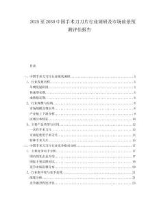 2025至2030中國手術(shù)刀刀片行業(yè)調(diào)研及市場前景預(yù)測(cè)評(píng)估報(bào)告