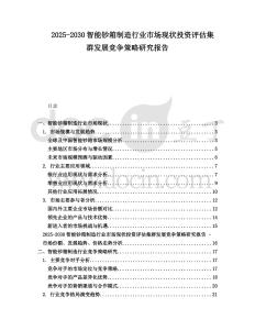2025-2030智能鈔箱制造行業市場現狀投資評估集群發展競爭策略研究報告
