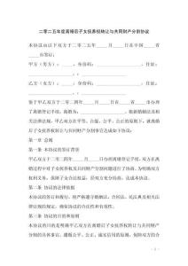 二零二五年度離婚后子女撫養權轉讓與共同財產分割協議