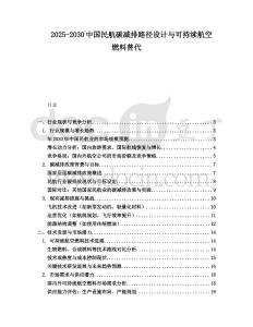 2025-2030中國民航碳減排路徑設(shè)計與可持續(xù)航空燃料替代