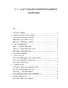2025-2030新型海洋觀測浮標(biāo)網(wǎng)絡(luò)建設(shè)與數(shù)據(jù)服務(wù)盈利模式報告