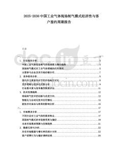2025-2030中國工業(yè)氣體現(xiàn)場制氣模式經(jīng)濟(jì)性與客戶簽約周期報(bào)告