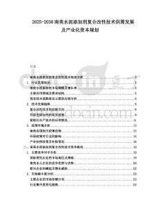 2025-2030南美水泥添加劑復(fù)合改性技術(shù)供需發(fā)展及產(chǎn)業(yè)化資本規(guī)劃